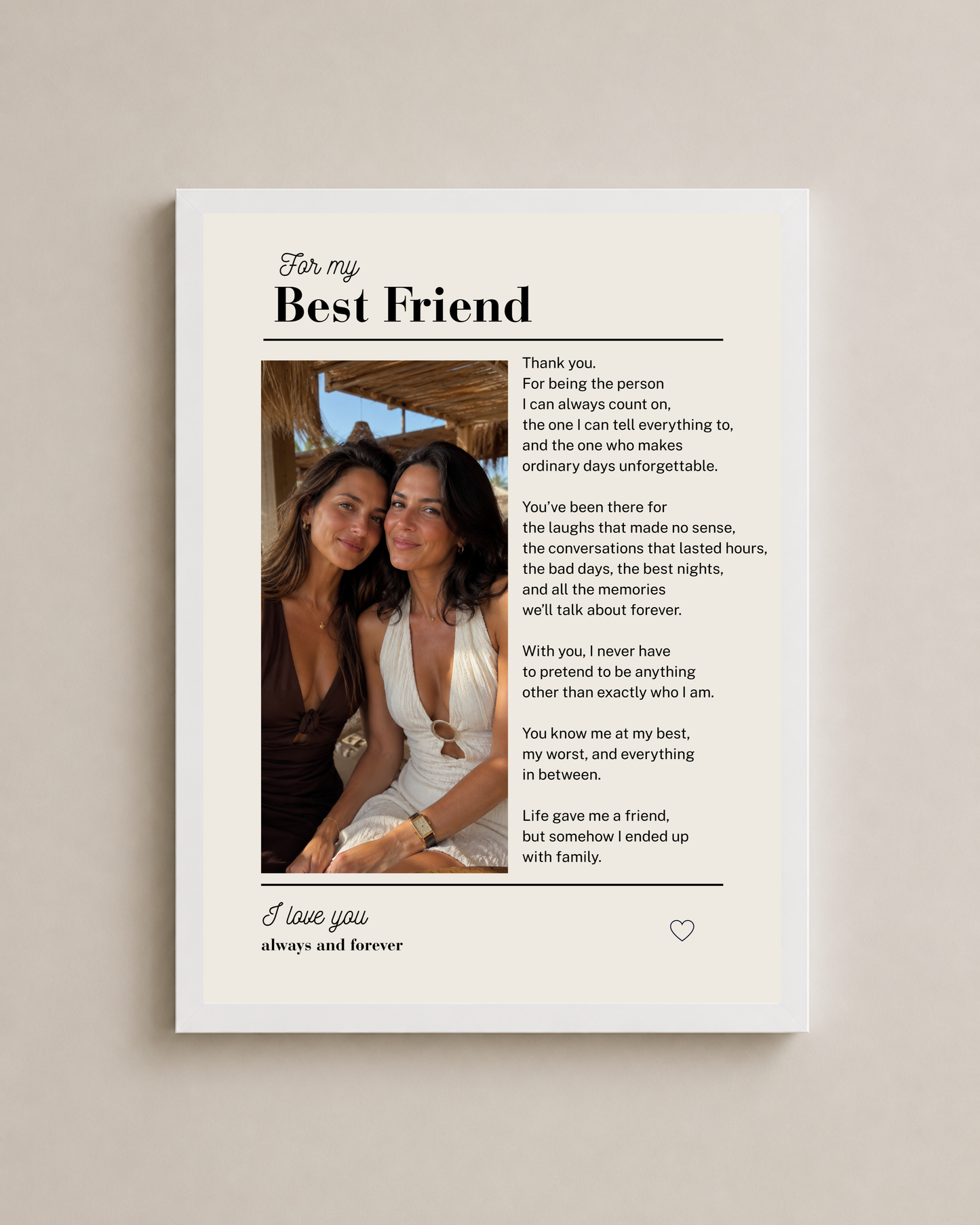 Custom Friend Poem Frame