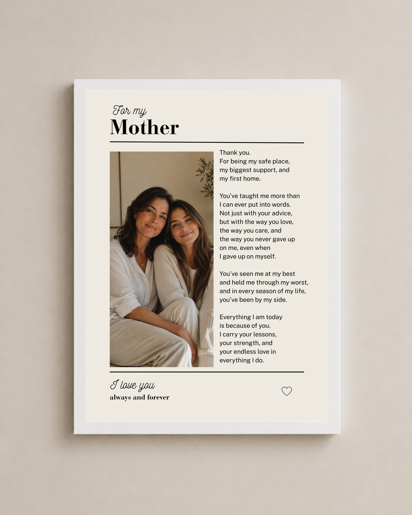 Custom Mom Poem Frame