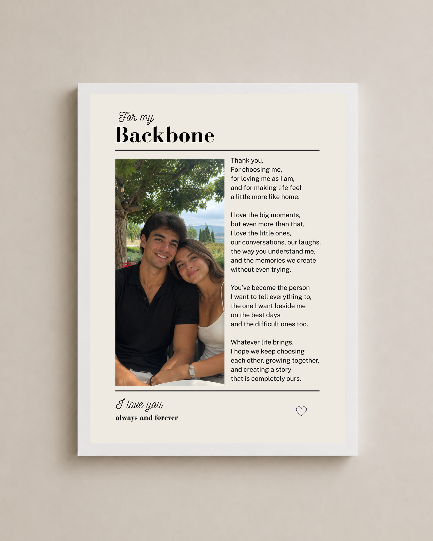 Custom Partner Poem Frame