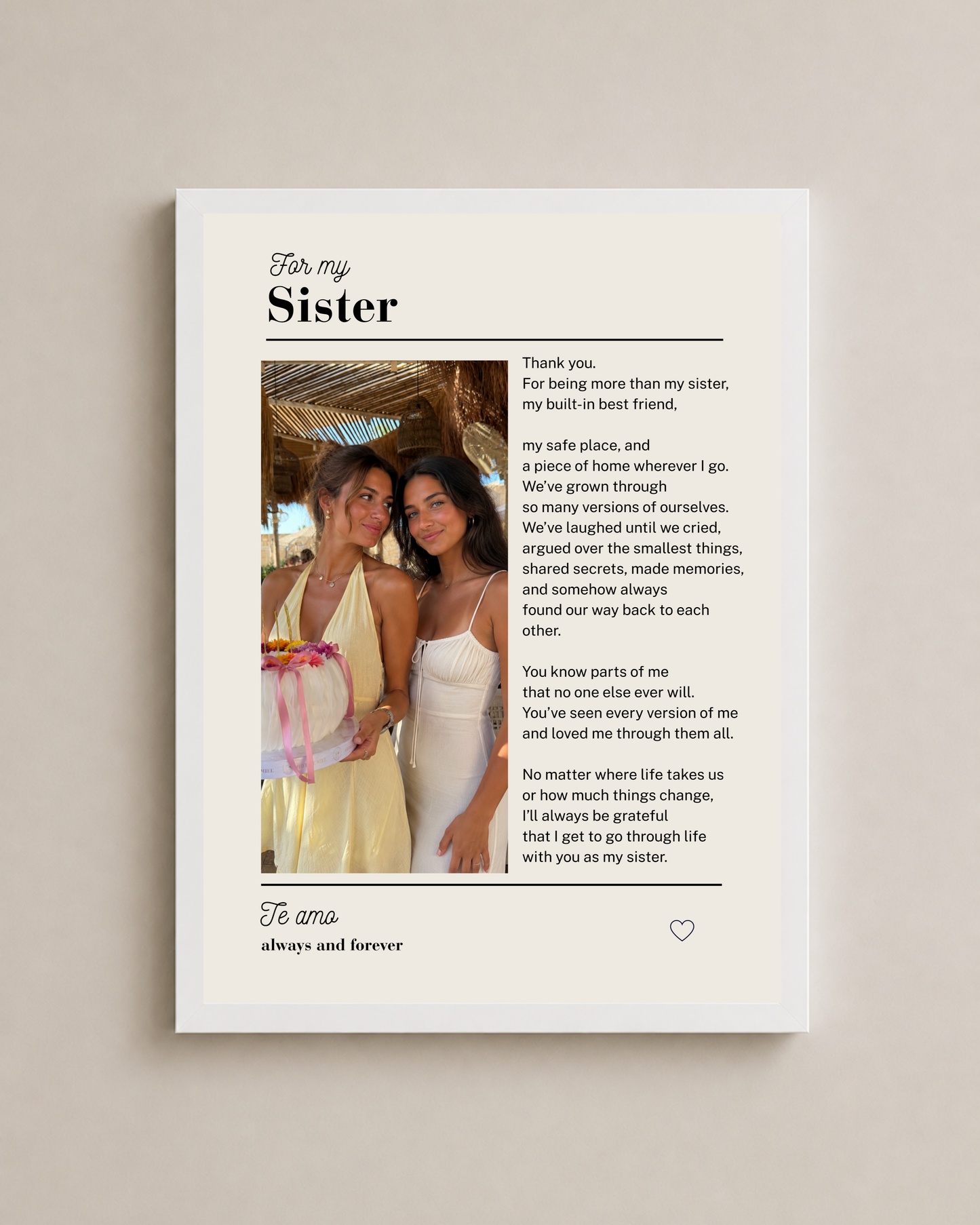 Custom Sibling Poem Frame