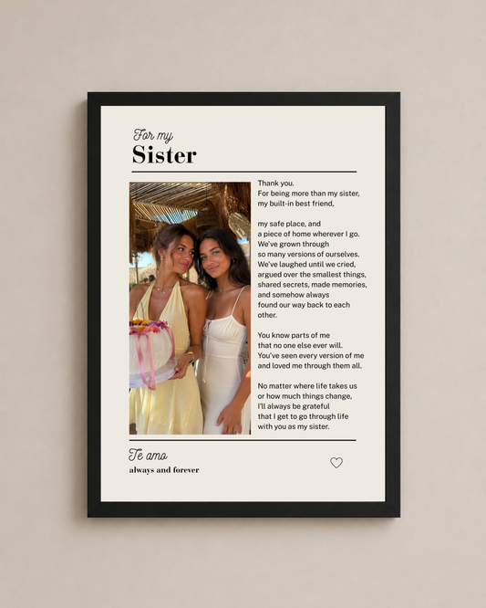 Custom Sibling Poem Frame