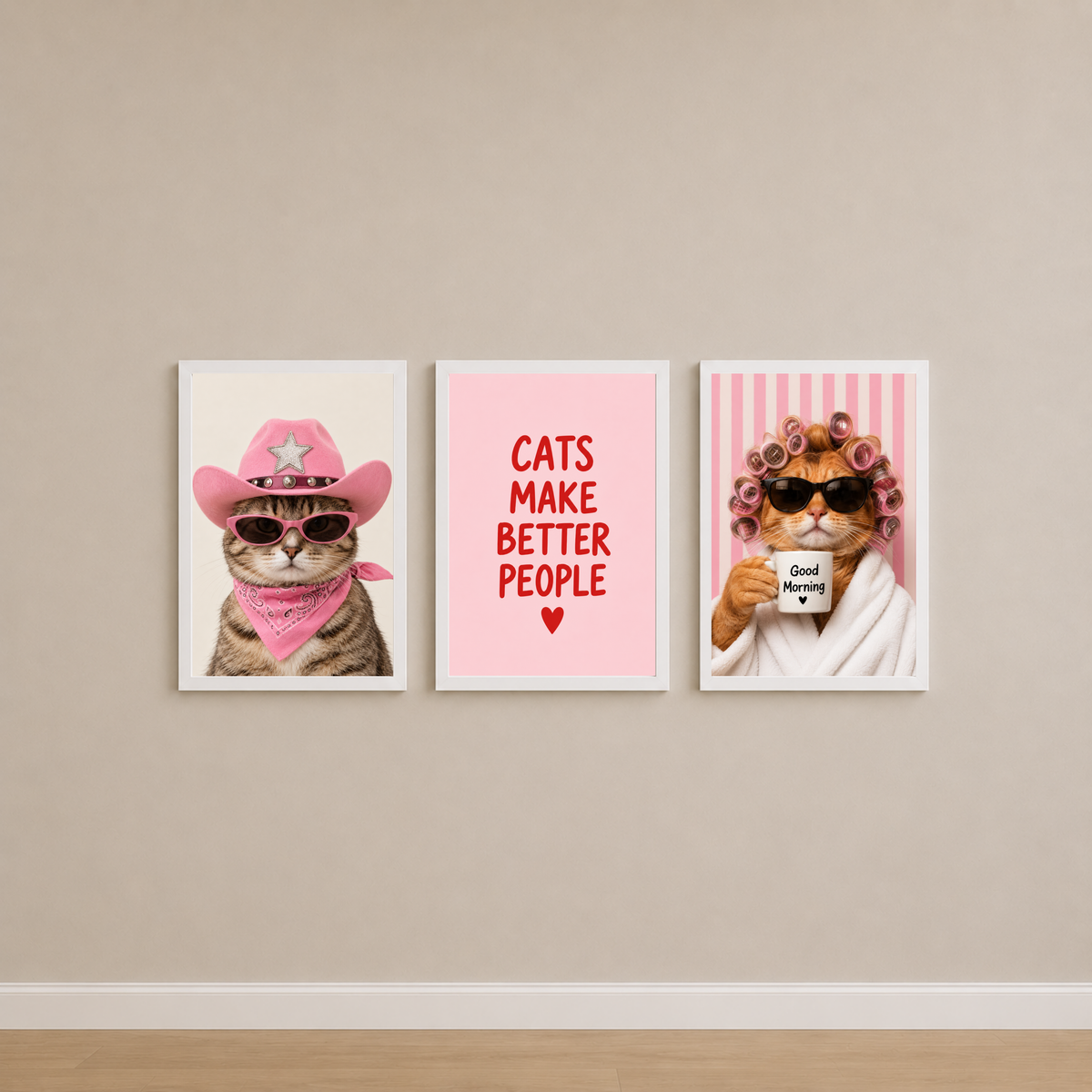 Cats In Pink Set
