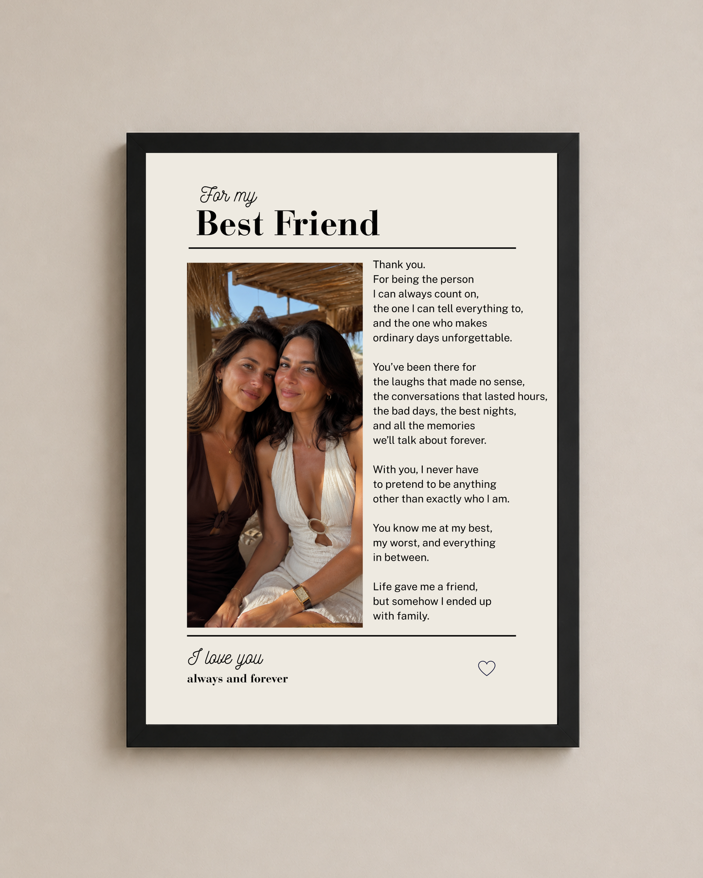 Custom Friend Poem Frame