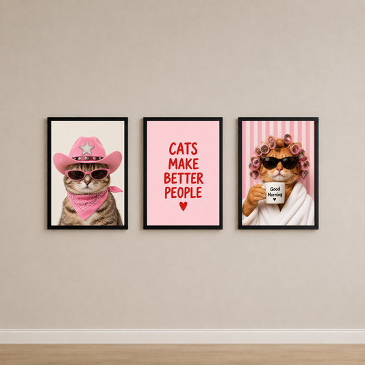 Cats In Pink Set