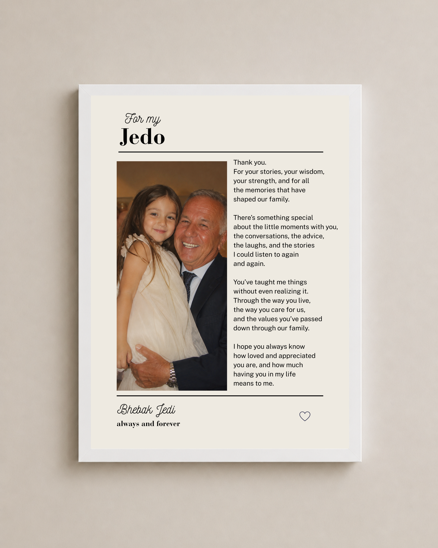 Custom Grandpa Poem Design