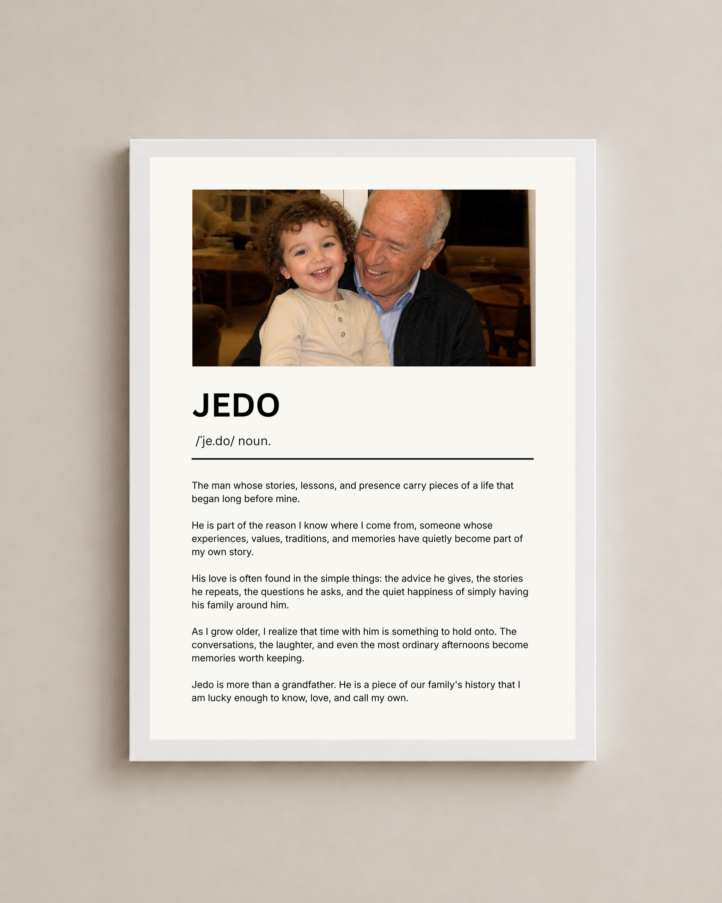 Custom Grandpa Definition Frame