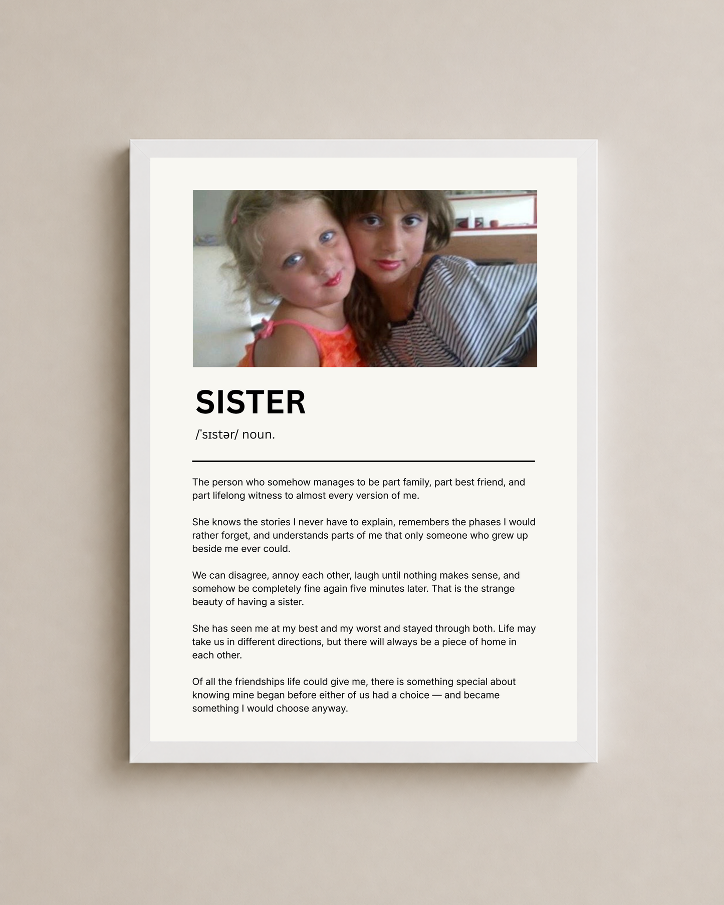 Custom Sister Definition Frame