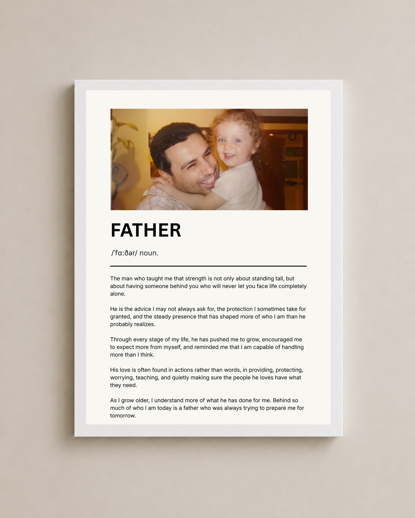 Custom Dad Definition Frame
