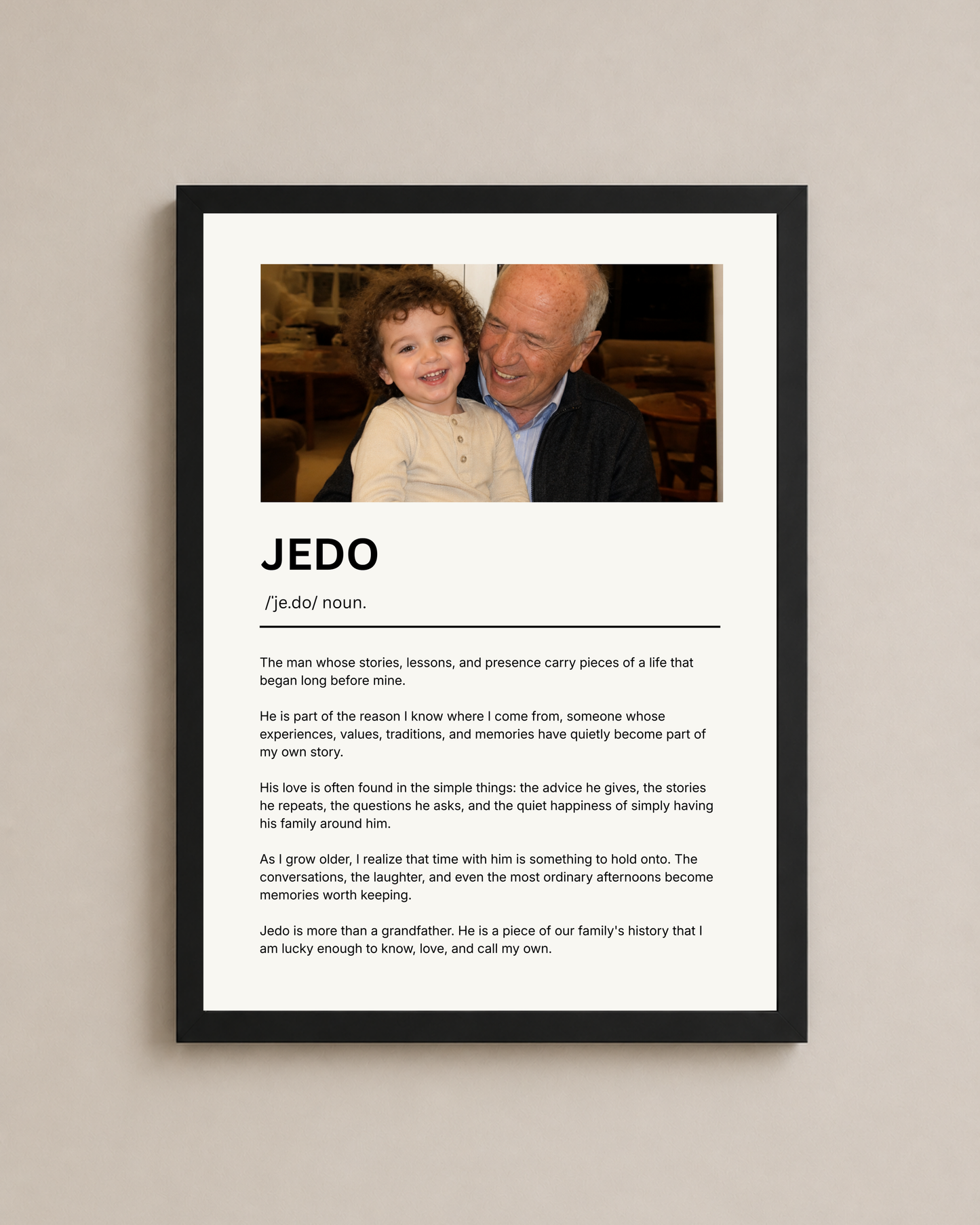 Custom Grandpa Definition Frame