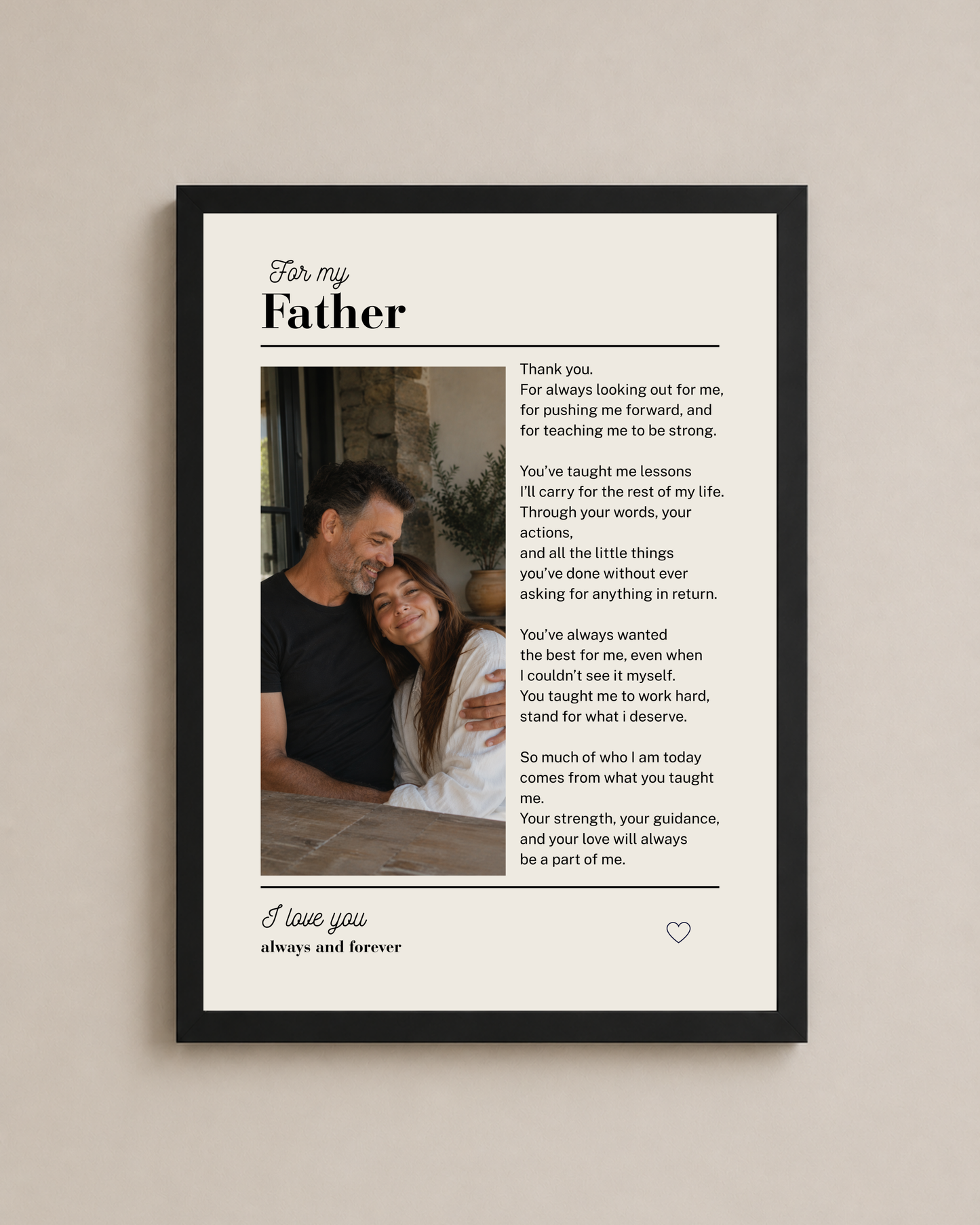Custom Father Poem Frame