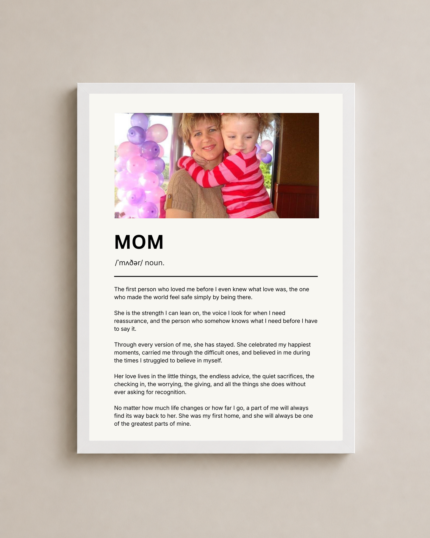 Custom Mom Definition Frame