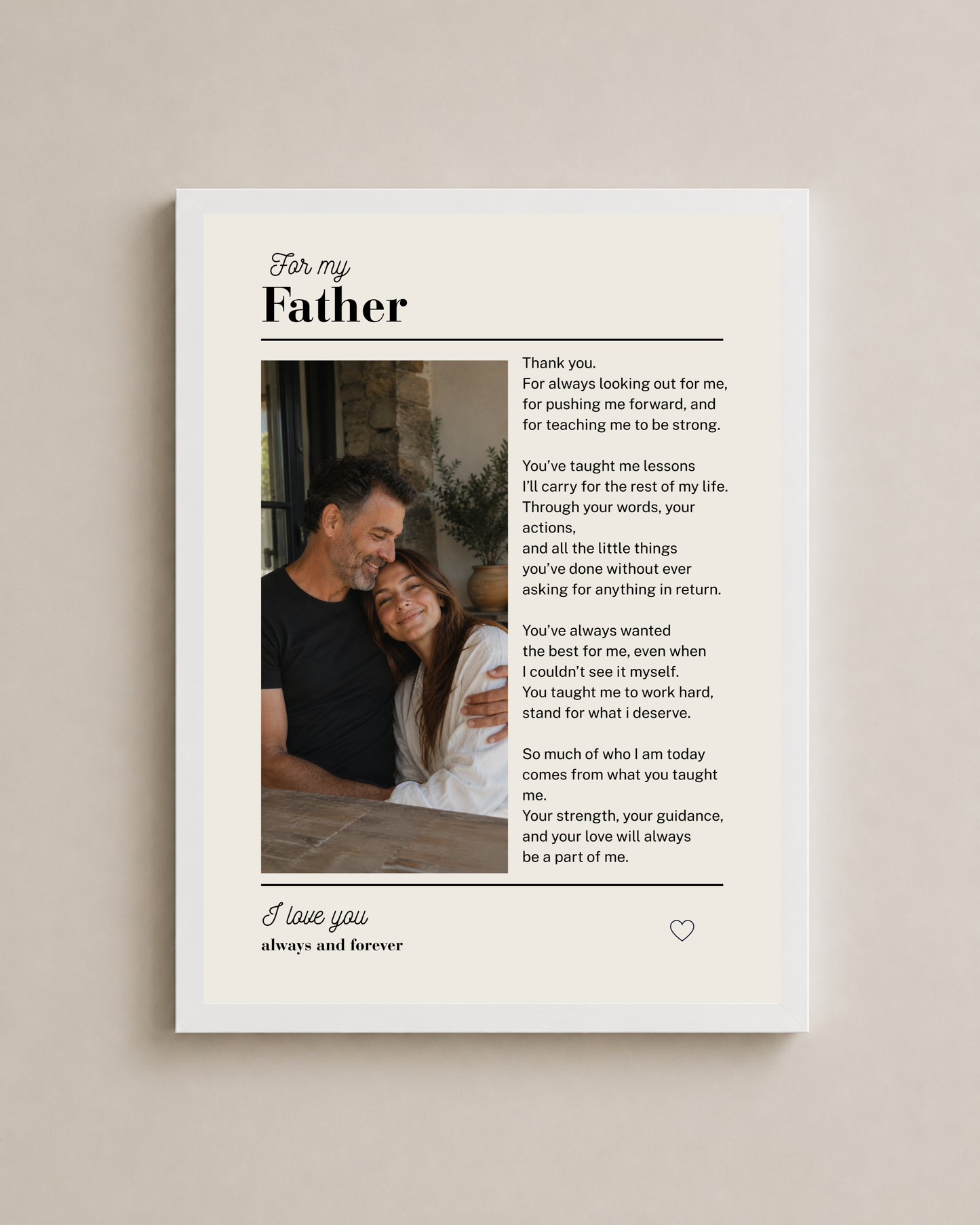 Custom Father Poem Frame
